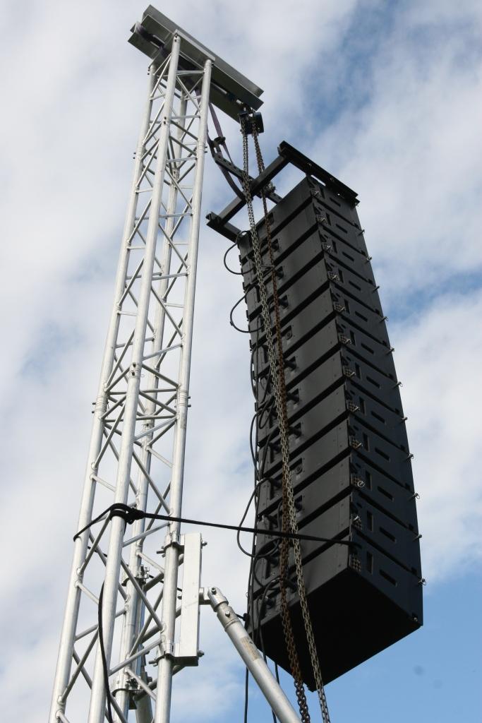 12 Martin Audio W8LM on our Milos MRT1 Towers for The Australian Pink Floyd Show, Calidicot Castle                